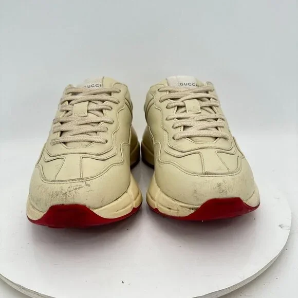 Gucci x Doraemon Rhyton Women Size EU 37 US 7 White Beige Leather Shoes - Picture 2 of 11